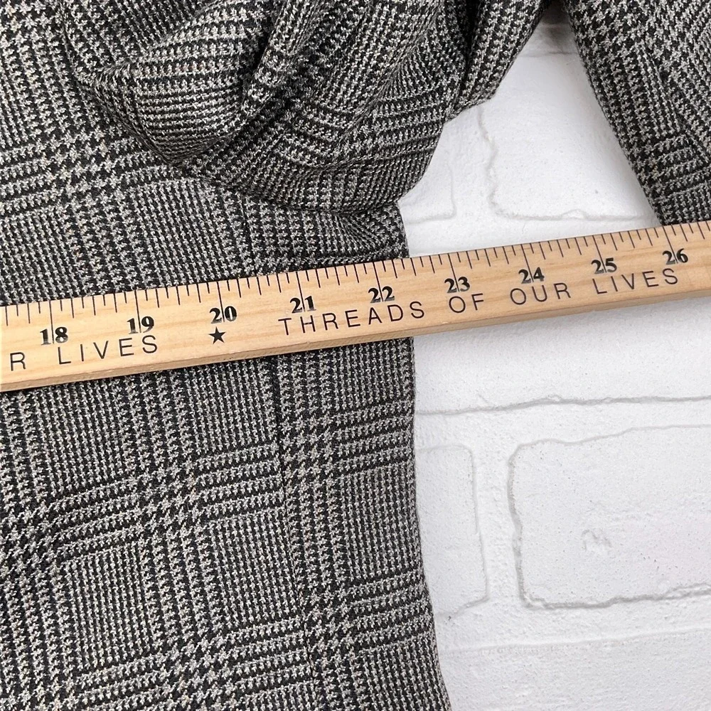 Geoffrey‎ Beene Blazer Mens 42L Gray Prince Edward Plaid Classic Wool Jacket